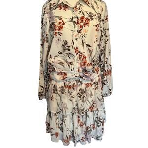 Drew Floral Button Front Top + Skirt Set Size: Large 014